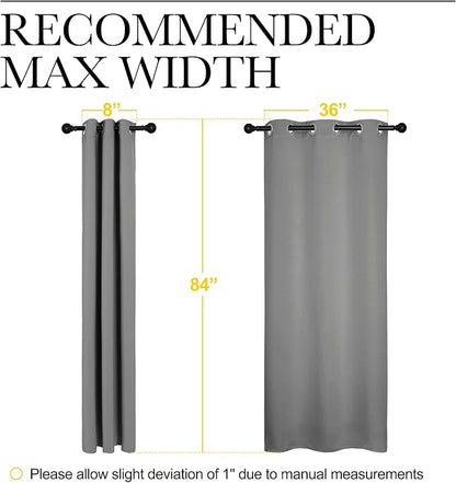 NICETOWN Thermal Insulated Grommet Blackout Curtains for Office, Kids Window Drape Panel for Nursery, Privacy Short Curtains (Silver Grey, 2 Panels, W42 x L84-Inch)