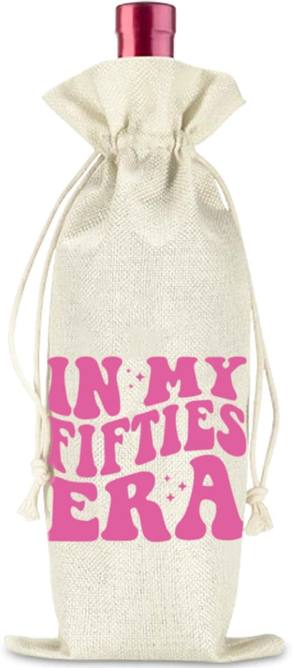 comfit Funny 50th Wine Bag Gifts for Women,Wine Bag for Happy Anniversary 50th Birthday Party,50 Year Old Birthday Gifts for Women,Birthday Decorations Man Woman Wine Bags for Her Him Friend