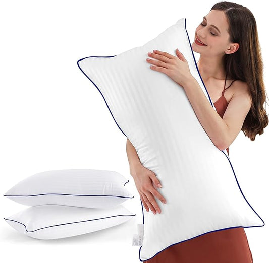 Luxury Hotel Collection Bed Pillows for Sleeping Standard Size Set of 2, Comfy & Supportive Pillow Core for Side or Back Sleepers