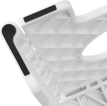 Casafield 16" Folding Step Stool with Handle, White - Portable Collapsible Small Plastic Foot Stool for Adults - Use in The Kitchen, Bathroom and Bedroom