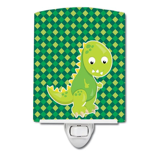 Caroline's Treasures BB6895CNL Iguanodon Dinosaur Ceramic Night Light Compact, UL-Certified, Ideal for Bedroom, Bathroom, Nursery, Hallway, Kitchen, 6x4x3, Multicolor
