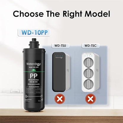 Waterdrop WD-10PP Under Sink Water Filter, Replacement for Waterdrop TSA & TSB &TSB-CM 3-stage Under Sink Water Filter System