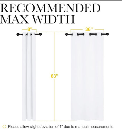 NICETOWN White Window Curtain Panels - 50% Light Blocking Curtains for Bedroom & Dining Room Window (Set of 2, 42 inches x 63 inches)