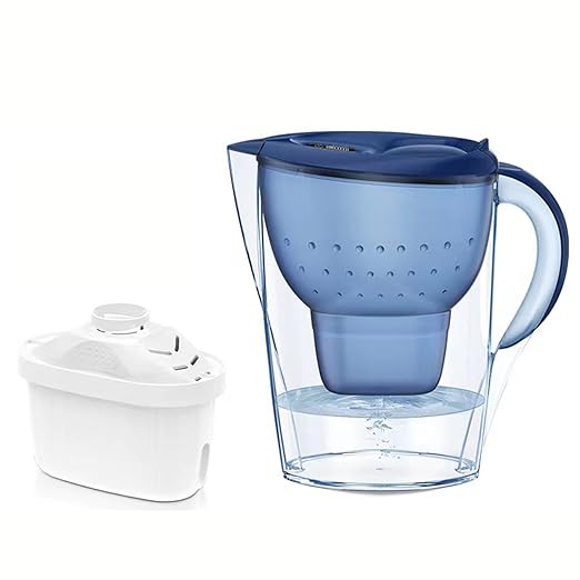 Water Filter Pitcher for Tap and Drinking Water with SmartLight Filter Change Indicator + 1 Elite Filter Lasts 6 Months 17-Cup Capacity Christmas Gift for Men and Women BPA Free (White)