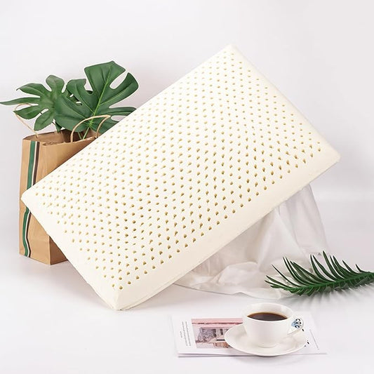 Talatex 100% Natural Premium Dunlop Latex Pillow, Medium Low Pofile Latex Firm Pillow Helps Relieve Pressure, Neck and Shoulder Pain
