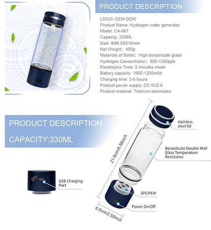 Hydrogen water bottle, 330ml, warm silver, AB-H266C