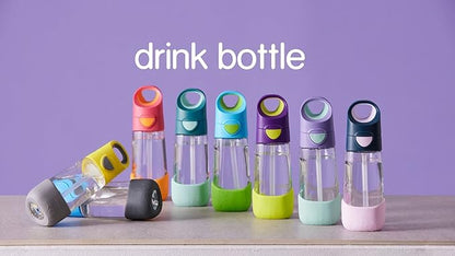 b.box 20oz Tritan Straw Bottle | Large, Modern Water Bottle with Flip Straw for Kids | Spill Proof, BPA Free (Strawberry Shake, 20 oz)