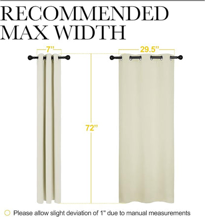 NICETOWN Blackout Curtains for Bedroom, 72 inches Long Curtains & Drapes for Living Room, Thermal Insulated Window Treatment Draperies for Nursery (Beige, 34" by 72")