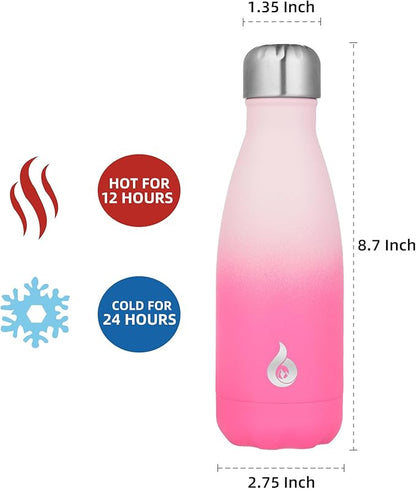 BJPKPK 12oz Water Bottles Stainless Steel Insulated Water Bottle Keep Cold And Hot Dishwasher Safe,Cherry Blossom