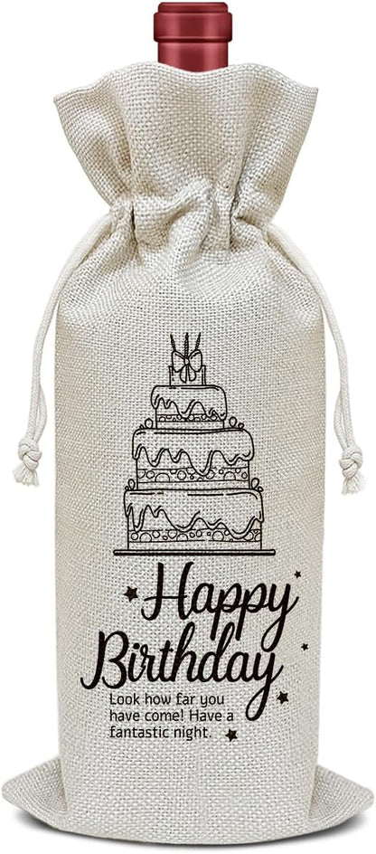 Birthday Wine Bag, Funny Wine Gifts for Women Men, Birthday Gifts for Mom Wife Friend Bestie, Party Favor Wine Champagne Gift Bag With Drawstring -02