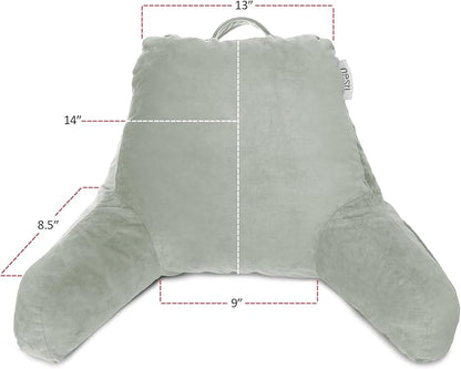 Nestl Reading Pillow for Kids, Small Bed Pillow, Back Pillow for Sitting in Bed, Memory Foam Chair Pillow, Reading & Bed Rest Pillows, Sage Green Back Pillow for Bed, Arm Pillow with Pockets