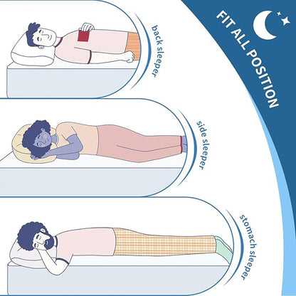 pillows standard size set of 2 (White stripe), Cooling Hotel Quality, Gusseted Pillow for Back, Stomach or Side Sleepers,20 x 26 Inches