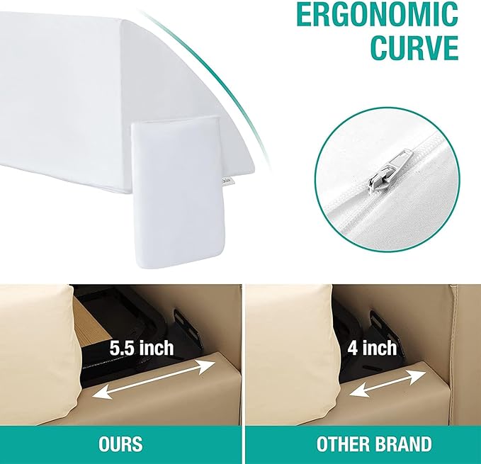 Vekkia Cal King Bed Wedge Pillow for Headboard/Wedge Pillow Headboard/Bed Gap Filler/Headboard Pillow,Pillow Wedge for Headboard Gap Between Mattress and Headboard,Stop Loosing Your Pillows(White)