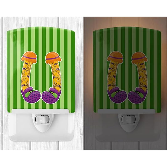 Caroline's Treasures BB9108CNL Halloween Witch's Feet #3 Ceramic Night Light Compact, UL-Certified, Ideal for Bedroom, Bathroom, Nursery, Hallway, Kitchen, 6x4x3, Multicolor