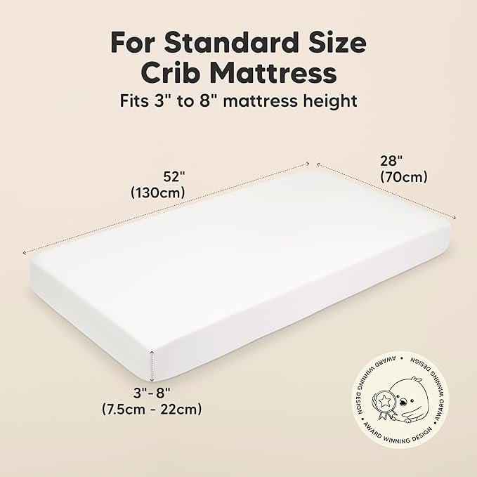 2-Pack Organic Crib Sheets for Boys, Girls - Jersey Fitted Crib Sheet, Baby Crib Sheets Neutral, Crib Mattress Sheet, Cotton Crib Sheets, Breathable Crib Sheet, Baby Mattress Sheets (Cloud)