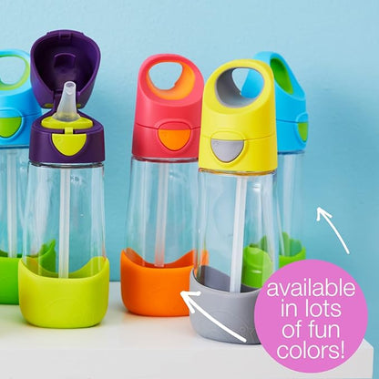b.box 20oz Tritan Straw Bottle: Large Kids Water Bottle with Flip Straw for School, Daycare. Spill Proof, Leak Proof, Dishwasher Safe, BPA Free (Lilac Pop, 20 oz)