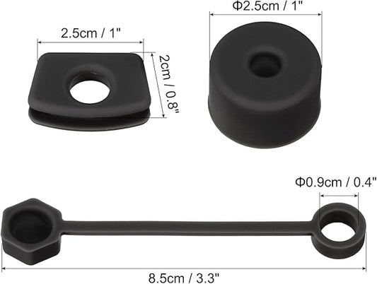 PATIKIL Silicone Spill Stopper for Straw Cup 2.0 40oz/ 30oz, Set of 12 Tumbler Accessories Including 4 Straw Cover Cap, 4 Square Spill Stopper and 4 Round Leak Stopper, Black