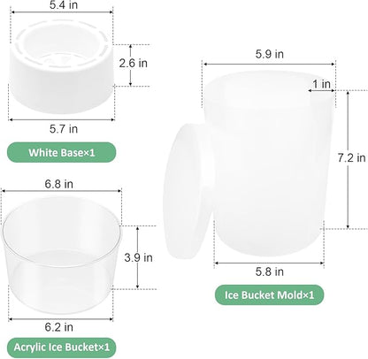 Wine Chiller Ice Mold, Acrylic DIY Ice Bucket Mold for Wine Champagne Whisky Beer Cocktail Beverage Cooling and Wedding Birthday Christmas Halloween Easter Party Any Theme or Holiday,1 Pack