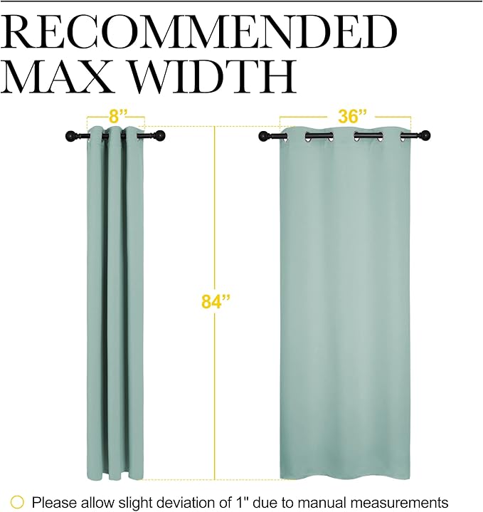 NICETOWN Thermal Insulated Solid Grommet Blackout Curtains/Drape for Living Room (Aqua, 1 Pair, 42 by 84-Inch)