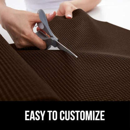 Gorilla Grip powerGRIP Drawer Shelf and Cabinet Liner, Thick Strong Hold, Non-Adhesive Liners Protect Kitchen Cabinets and Cupboard, Bathroom Drawers, Easy Install, Breathable Mat, 12" x30', Chocolate