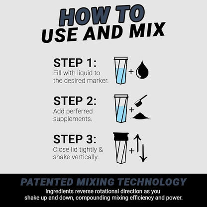 HELIMIX 2.0 Vortex Blender Shaker Bottle Holds upto 28oz | No Blending Ball or Whisk | USA Made | Pre Workout Protein Drink Shaker Cup | Weight Loss Supplements Shakes |