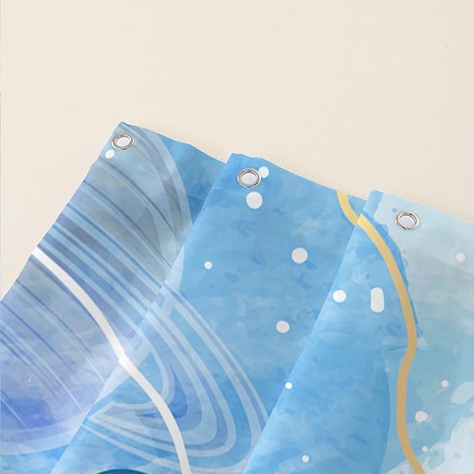 AILONEN Sea Turtle Shower Curtain,Blue Space Planet Turtle Bath Curtain,Watercolor Ocean Turtle Shower Curtain Waterproof for Bathroom Decor with 12 Plastic Hooks, 72" W*72" H