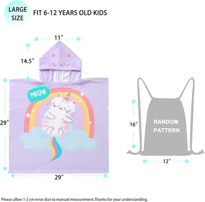 NovForth Kids Beach Towel for Boys Girls, Shark Hooded Bath Towel Wrap, Toddler Pool Towel with Hood