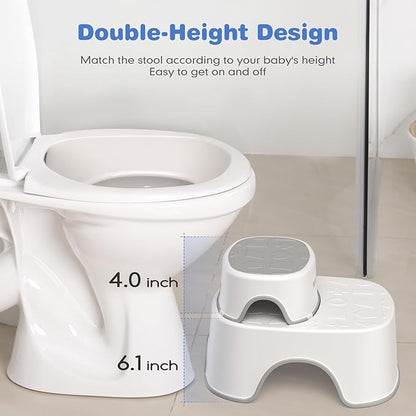 Maliton 2 Step Stool for Toddlers, Baby Kids Step Stool for Bathroom Sink, Anti-Slip Child Stool for Safety, Step Stool for Kids Toilet Potty Training, 2 Pack