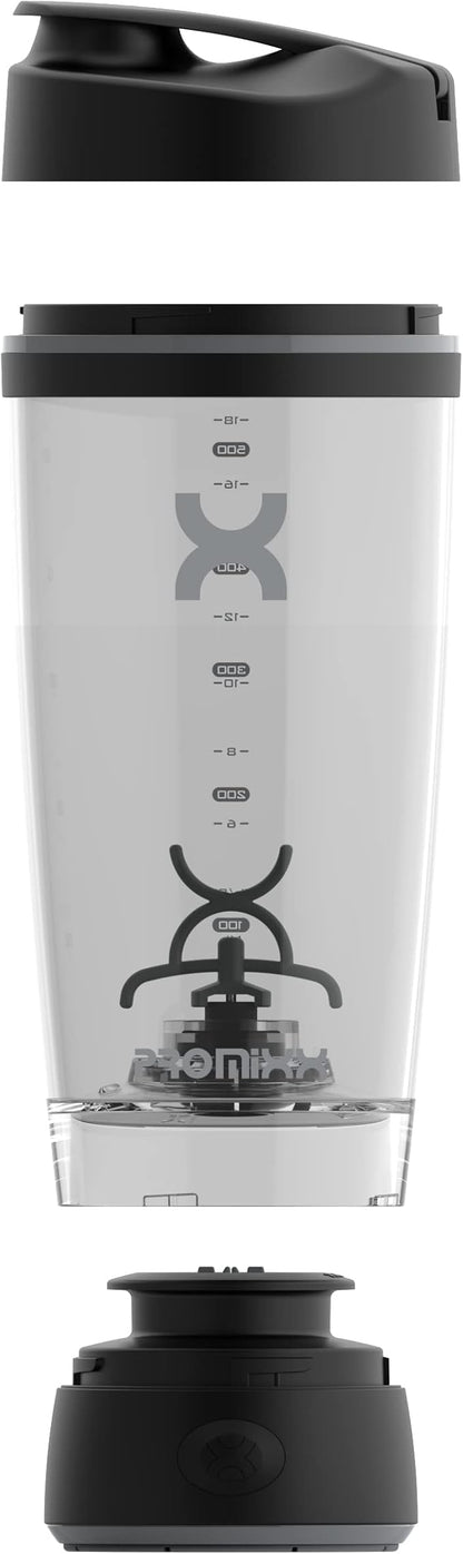 Promixx Original Shaker Bottle - Battery-powered for Smooth Protein Shakes - BPA Free, 20oz Cup (Black)