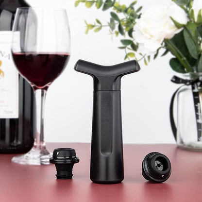 mafiti Wine Saver with 4 Wine Stoppers and Preserver, Red Wine Bottle Sealer Keeps Wine Fresh Up 7 Days, Ideal Wine Christmas Gifts for Men Women (1 Wine Pump + 4 stoppers)