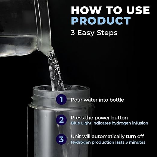Drink a Drop - Hydrogen Water Bottle. Portable, Rechargeable Hydrogen Water Generator. Filtered Water Bottle, Rich with nutrients. Hydrogen Water Ionizer. Hydrogen Infused Water Bottle
