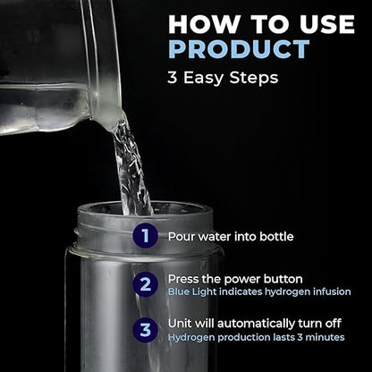 Drink a Drop - Hydrogen Water Bottle. Portable, Rechargeable Hydrogen Water Generator. Filtered Water Bottle, Rich with nutrients. Hydrogen Water Ionizer. Hydrogen Infused Water Bottle