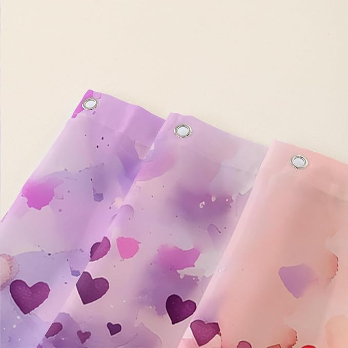 AILONEN Tree of Life Shower Curtain for Bathroom,Watercolor Hearts Tree Printed Waterproof Bath Curtain,Colorful Tree Leaves of Life Abstract Boho Shower Curtain 72" W x 96" H