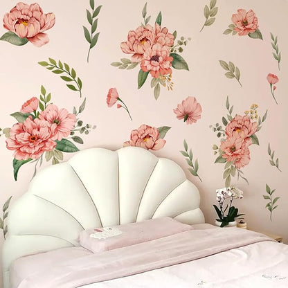 Elegant Flower Wall Decals - 2 Sheets, 30cm x 90cm Each, Perfect for Home Decor