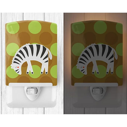Caroline's Treasures BB6787CNL Zebra Ceramic Night Light Compact, UL-Certified, Ideal for Bedroom, Bathroom, Nursery, Hallway, Kitchen, 6x4x3, Multicolor