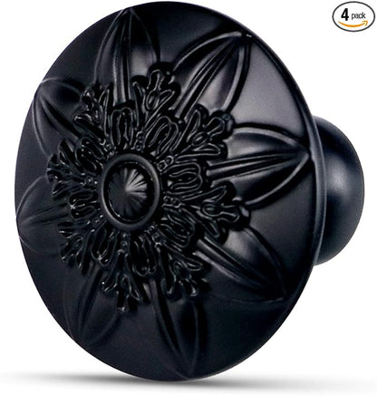 4 Pack Matte Black Kitchen Cabinet Knobs Handle,1.4" Black Knobs for Cabinets and Drawers Knobs Handles Black Matte Dresser Knobs Drawer Knobs