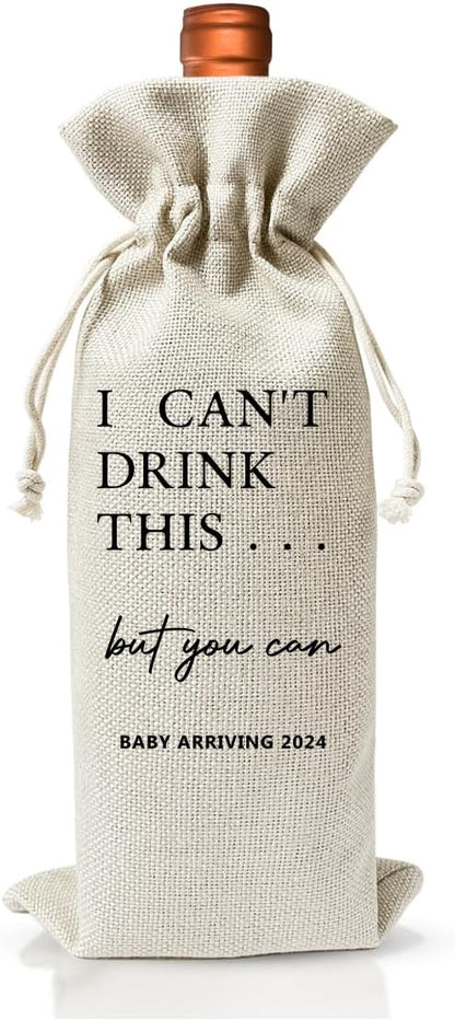 Pregnancy Announcement Gift, Baby Announcement, Baby or Pregnancy Reveal Gift for New Grandparents Uncle Aunt, Baby Shower Favor, Baby Party Decor, Pregnancy Keepsake Wine Bag