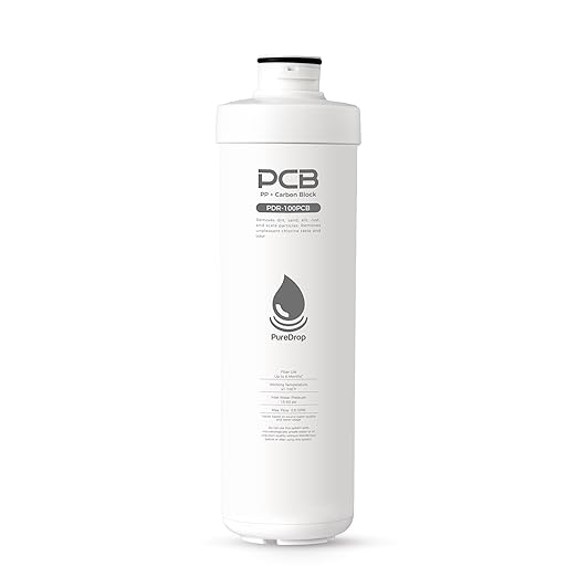 PDR-100PCB PP & Carbon Block Composite Filter Replacement Cartridge for PDR-100RO Tankless Reverse Osmosis Water Filtration System