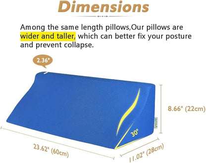 Bed Wedge Pillow for Side Sleeping Seniors Adults Body Positioners Incline Triangle Medical Bed Sore Pillows Post Surgery Elderly Bedsore Pressure Relief Foam Side Sleeper Back Leg Support