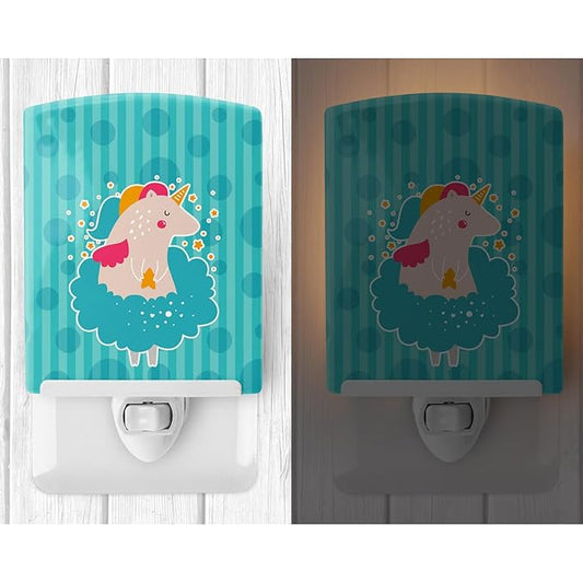 Caroline's Treasures BB7135CNL Unicorn Ballerina Ceramic Night Light Compact, UL-Certified, Ideal for Bedroom, Bathroom, Nursery, Hallway, Kitchen, 6x4x3, Multicolor