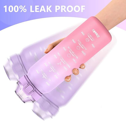 Sports Water Bottle 18/10 Stainless Steel 32oz with 2Lids, 1000ml Insulated Water Bottle Double Walled with Handle, Metal Canteen Keep Cold 48H Hot 24H for Men, Women & Kids