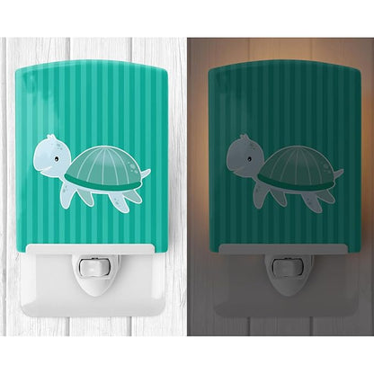 Caroline's Treasures BB7117CNL Sea Turtle Ceramic Night Light Compact, UL-Certified, Ideal for Bedroom, Bathroom, Nursery, Hallway, Kitchen, 6x4x3, Multicolor
