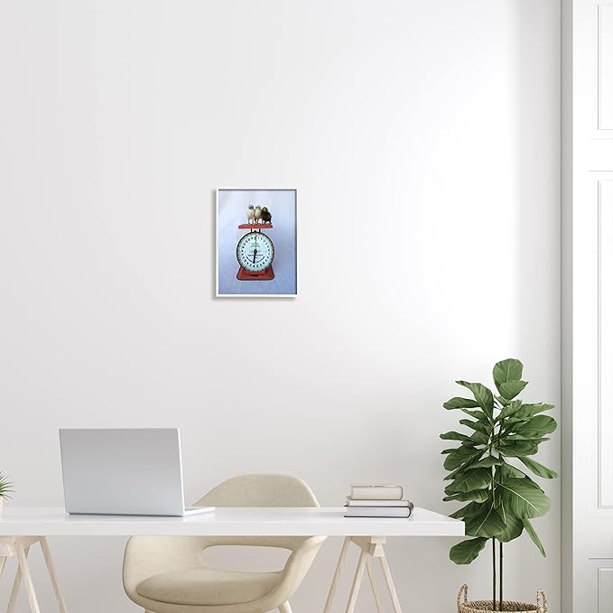 Stupell Industries Country BaBy Chick Birds on Vintage Kitchen Scale Framed Wall Art, Design By Tania Soderman