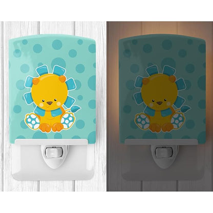 Caroline's Treasures BB6823CNL Boy Lion Ceramic Night Light Compact, UL-Certified, Ideal for Bedroom, Bathroom, Nursery, Hallway, Kitchen, 6x4x3, Multicolor
