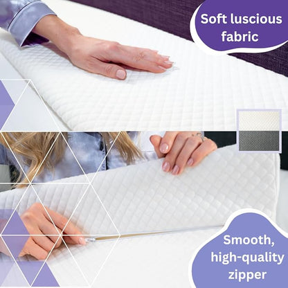 Bed Wedge Pillow for headboard Mattress Gap DuoWedge lux. (White, Twin 39") The Perfect Filler for Gaps up to 7"