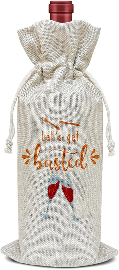 Funny Wine Bag, Funny Gifts Birthday Gifts for Women Men Friends Coworkers Sister Brother, Party Favor Wine Champagne Gift Bag With Drawstring -47