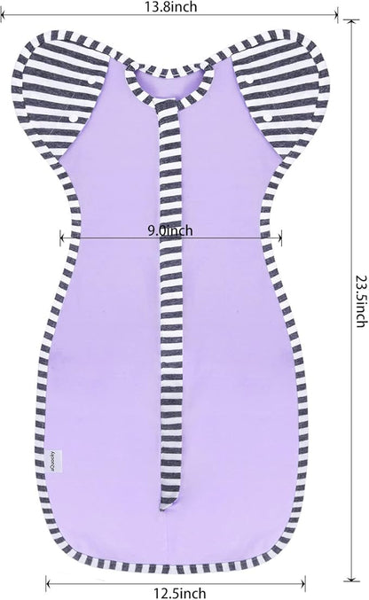 Baby Blanket Sack with Arms Free Design,Transition to Arms Free Wearable for Newborn Girl and Boy, Small 0-3Months, Purple Color