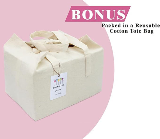 6 Piece Towel Set - Bath Time Sugar & Spice - 2 Towels, 2 Hand Towels, 2 Washcloths in Bonus Tote Bag - 100% Cotton Jacquard Soft Absorbent Pool Beach Towel Gift - Pink Multicolor