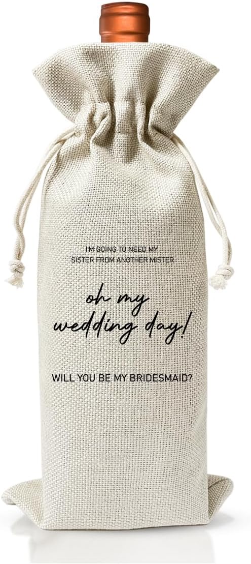 Bridesmaids Proposal Gift For BFF, Wedding or Engagement Gift Wine Bag, Wedding Party Decor, Maid of Honor Proposal Ideas, Bachelorette Party Supply, Bridal Shower Party Decor or Party Favor
