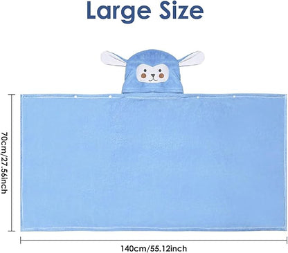Kids Hooded Bath Towels Beach Towel Girls Boys Soft Swim Pool Cover Up Super Absorbent Cute Cartoon Animal
